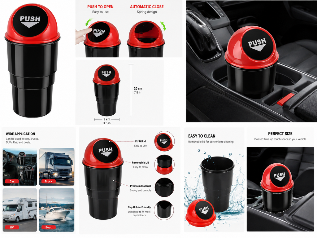 537 Car Dustbinmini Car Trash Bincar Ashtray