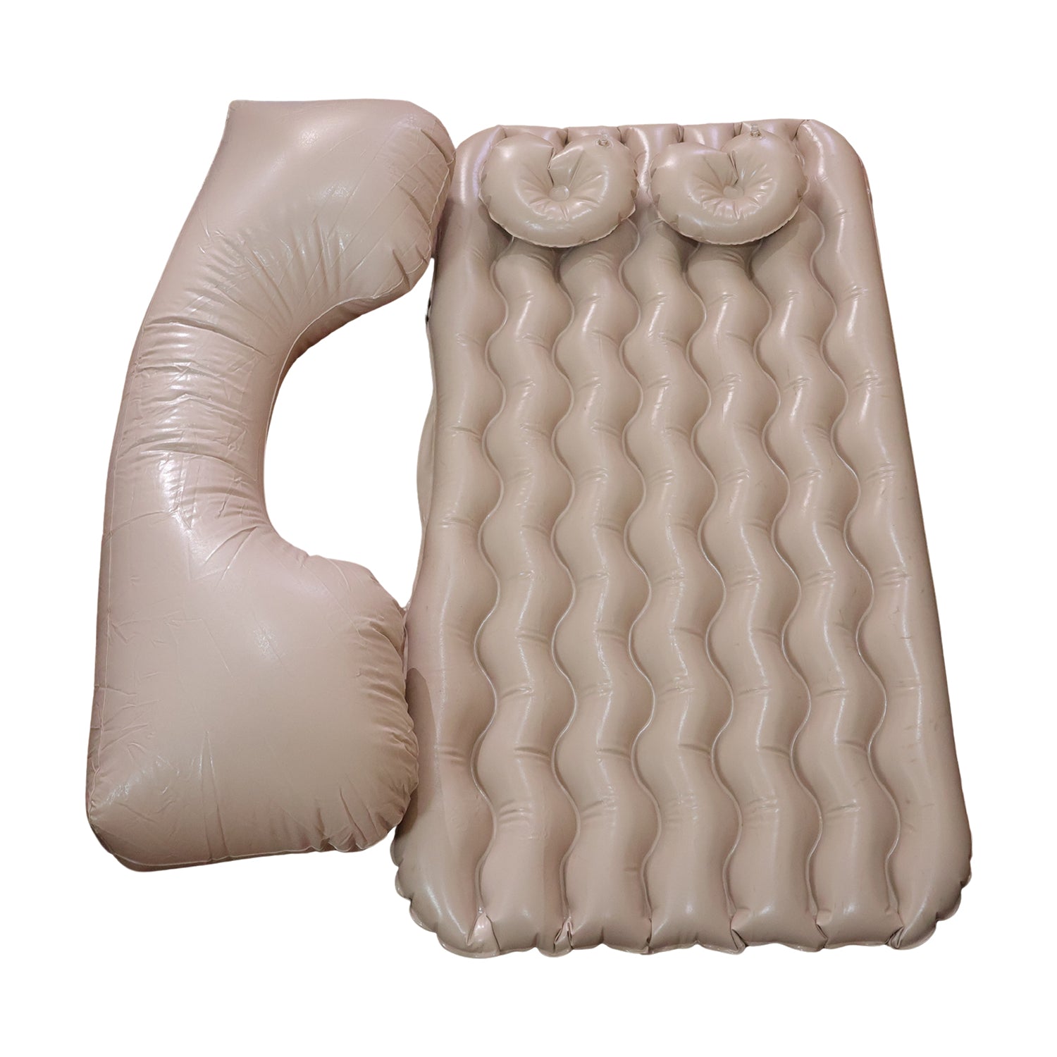 Car Air Mattress Bed Set With Inflatable Pillows And Air Pump For Comfortable Travel Sleeping (1 Set)