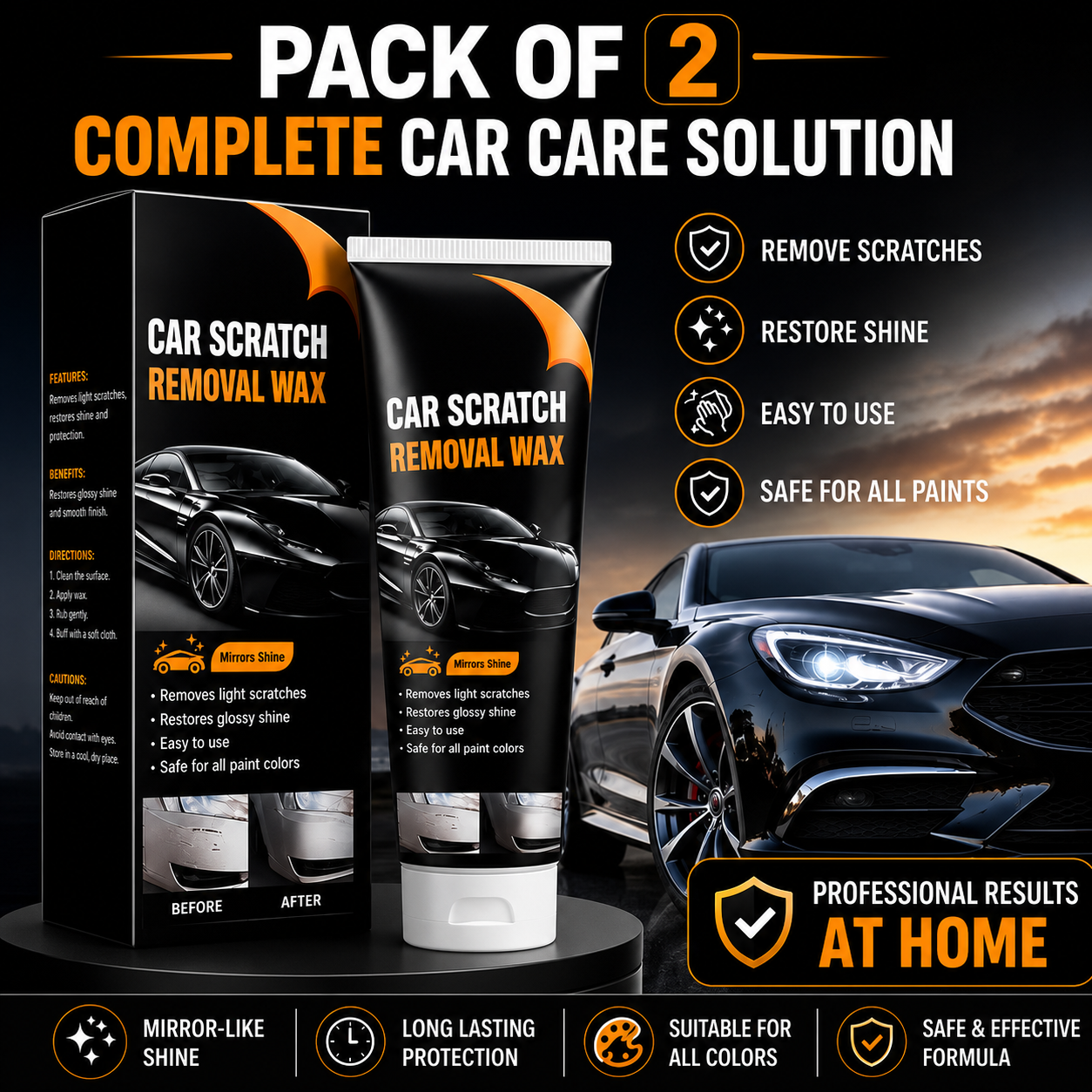 Car Scratch Removal Wax – Instant Shine & Scratch Repair Cream